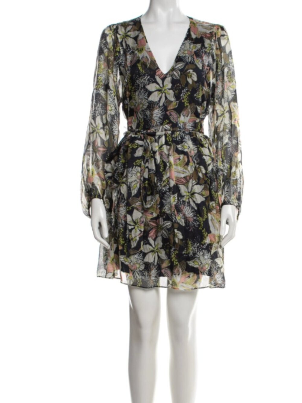 Tanya Taylor Vivaria Belted Floral Minidress